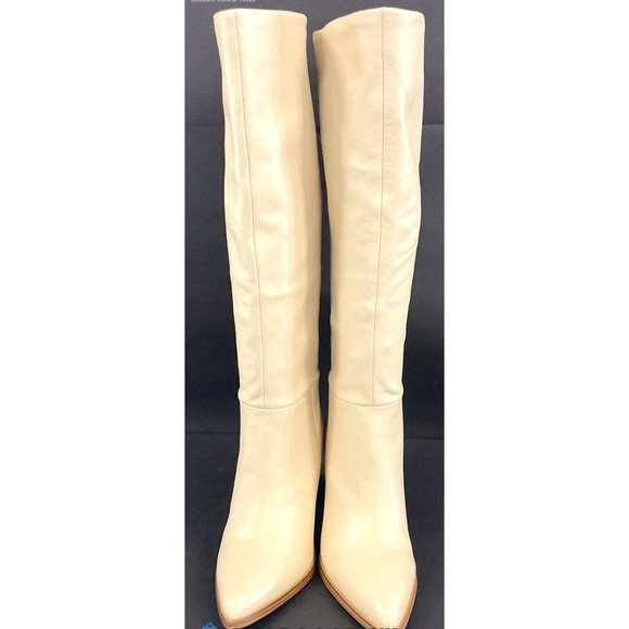 Block Heel Women's Nine West Beige Tall Boots- Size 8.5 - Picture 2 of 7